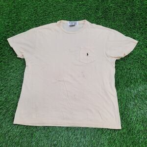 Vintage POLO Ralph-Lauren Shirt Large 23x27 Peach Baggy